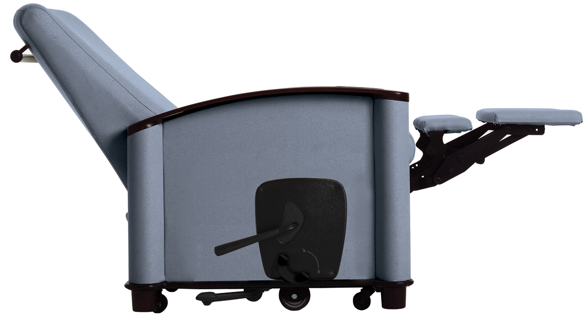 Orthopedic/Sleep Recliner, shown in Fully Reclined Position Wieland Healthcare Furniture