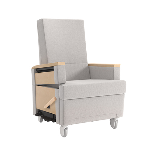 Patient Recliner, shown with Transfer Arm Wieland Healthcare Furniture