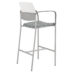 Upland Stool with Arms, Uph Seat, Plastic Back