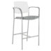 Upland Bar Stool with Arms, Uph Seat, Plastic Back