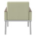Latitude Chair, Fully Upholstered with Metal Frame, Wood Arm Caps