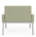 Chair, Wide, Fully Upholstered with Metal Frame, Solid Surface Arm Caps