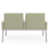 Loveseat with Center Arm, Fully Upholstered with Metal Frame, Solid Surface Arm Caps