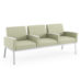 Sofa with Center Arms, Fully Upholstered with Metal Frame, Solid Surface Arm Caps