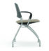 Delta task chair, uph seat and plastic back, with arms and glides